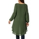 thumbnail image 3 of INSPIRAR CHIC Blusas Asimétricas de Manga Larga con Cuello Redondo para Mujeres, Casual y Elegante, Talla XL, Verde Ejército, 3 of 5