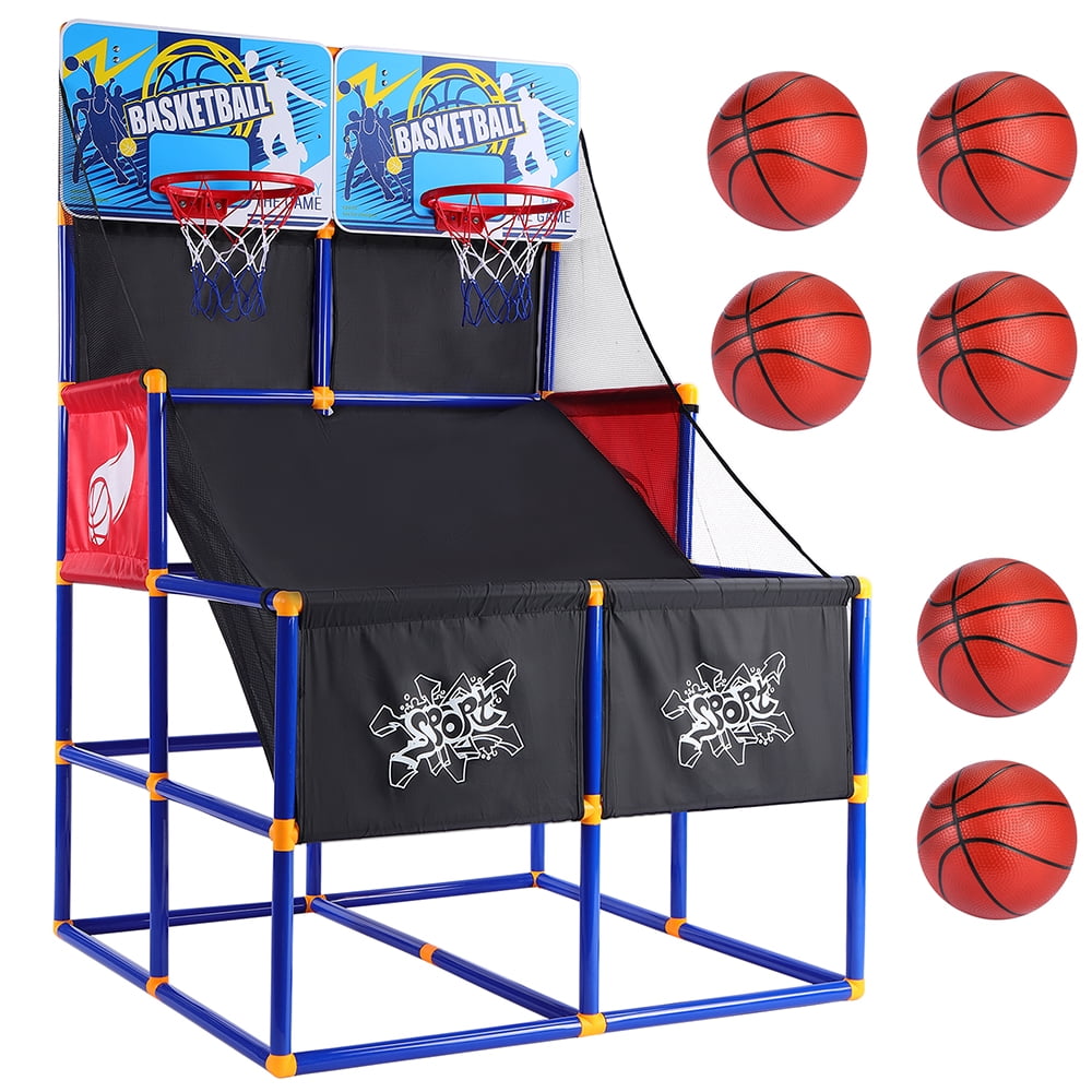 Indoor Basketball Arcade Double Triple Electronic Hoops Shot With 4 Free Balls 