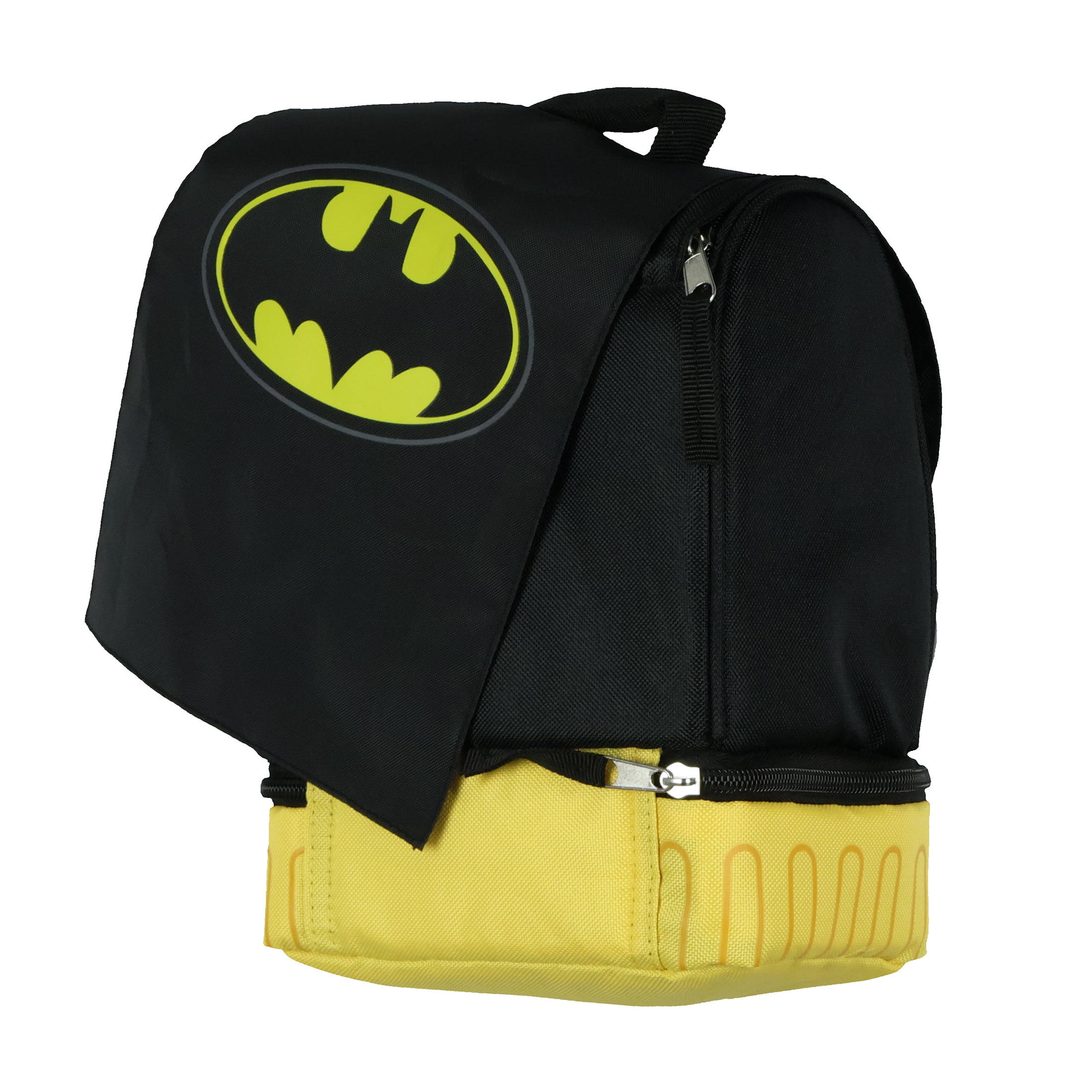 DC Comics Batman Lunch Box Dual Compartment Insulated 3D Cape Food Bag 10"
