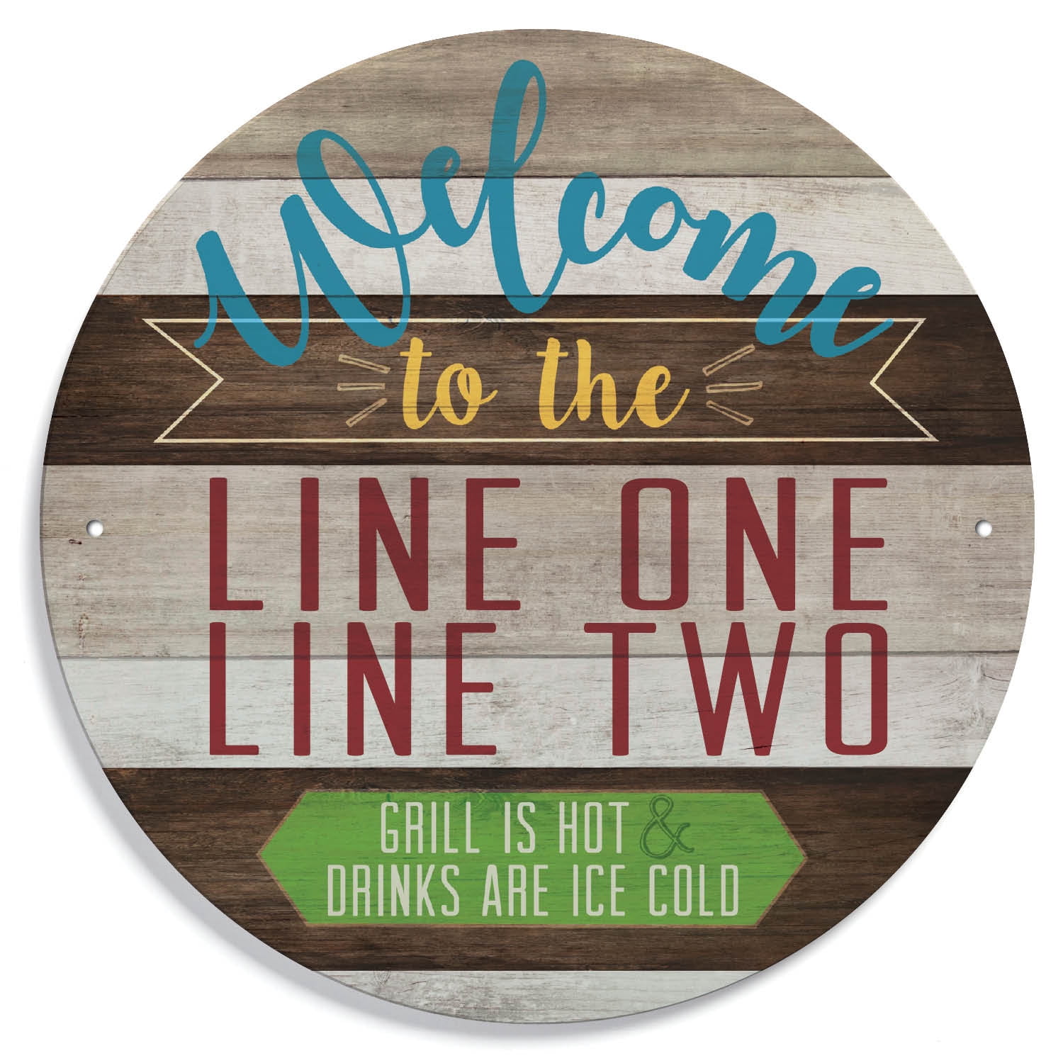 Hot Grill, Cold Drinks Personalized Tin Sign