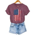thumbnail image 7 of Tops under $5! Yrmaups Summer Blouse for Women USA Flag Star Fourth July Comfy Blouse Crew Neck Short Sleeve Patriotic Lightweight Tunics Clothes, 7 of 7