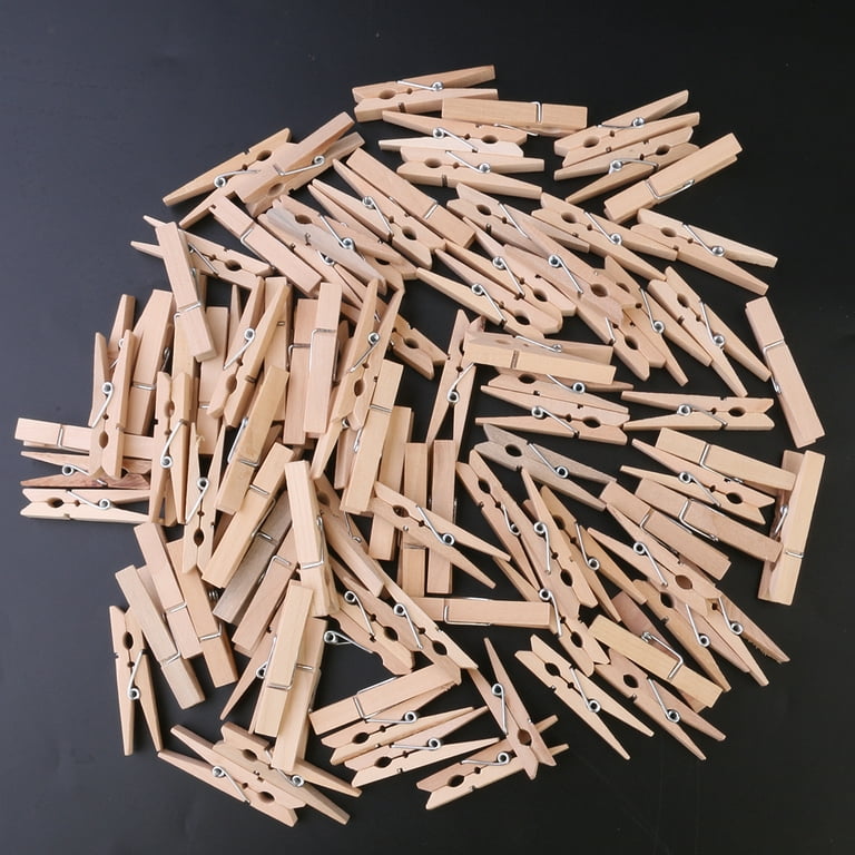 100PCS Mini Clothespins Wooden Clips, Clothes Pins Colored, Mini Natural  Wooden Clothespins Multi-Function Clothespins Photo Paper Peg Pin Craft  Clips 