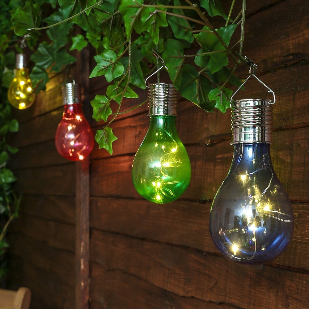 Waterproof LED Solar Power Rotatable Garden Hanging Lamp Bulb Outdoor Light 