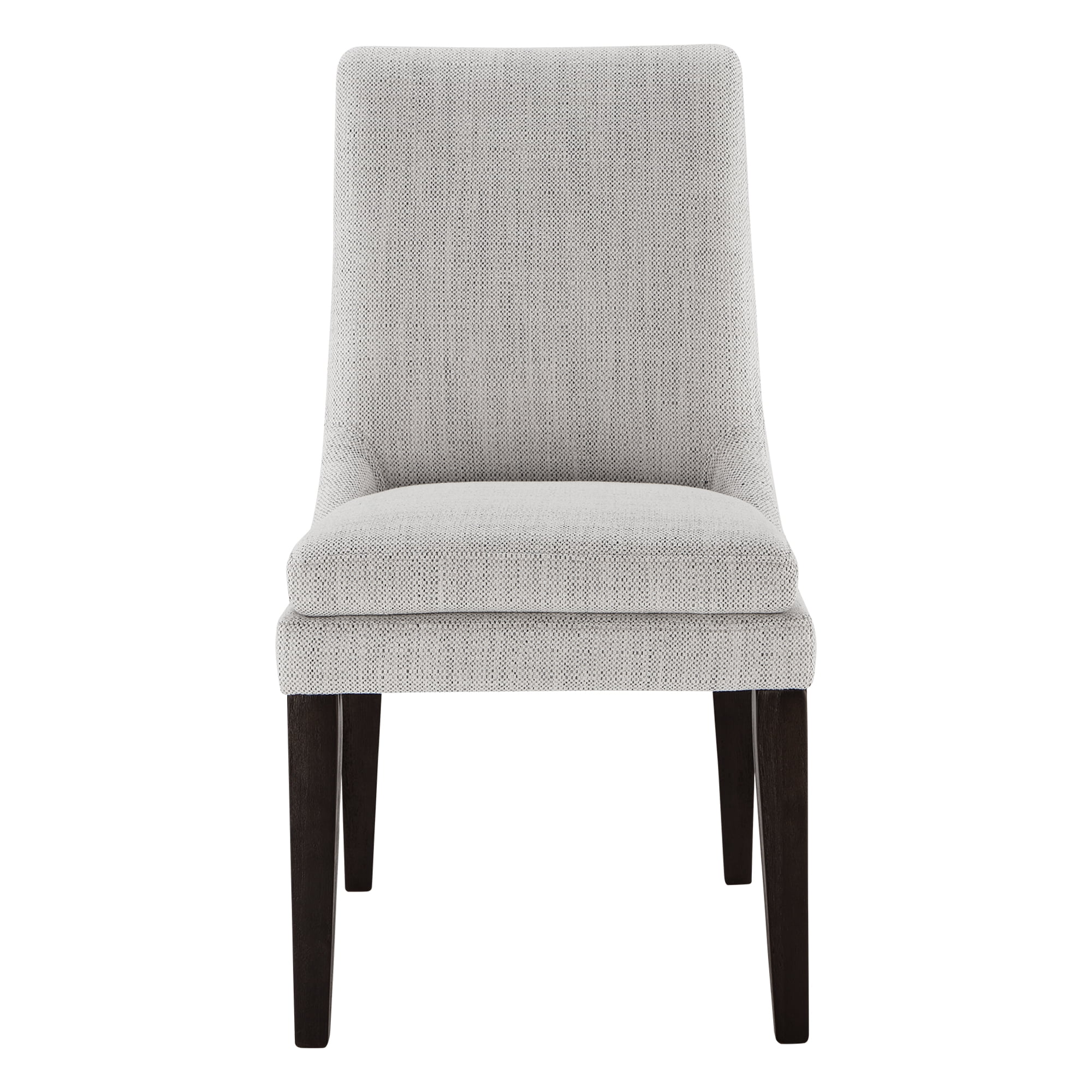 Spruce & Spring Modern Upholstered Dining Chair with Double-layed Cushioned Seat Set of 2, Ivory White