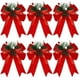 thumbnail image 2 of Set de 6 Lazos Navideños para Árbol de Navidad, con Ribete de Terciopelo y Cinta. Adornos Navideños Hechos a Mano. | Color: a | Tamaño: 15 X 13 Cm | Peso: 90 G | Paquete de 6 Lazos, 2 of 6