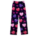 thumbnail image 6 of CZHJS Valentine's Day Womens Pajamas Long Sleeve Party Holiday Loungewear Matching Outfits Pj Sets Plus Size Pajama Wide Leg Pants and Button Down Collared Shirts Sets2 Piece, 6 of 7