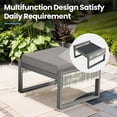 thumbnail image 6 of PARKWELL Outdoor Patio Ottoman Set of 2,Hand-Woven Rope Seat Foot Rest Side Table with Removable Cushions,Dark Gray, 6 of 9