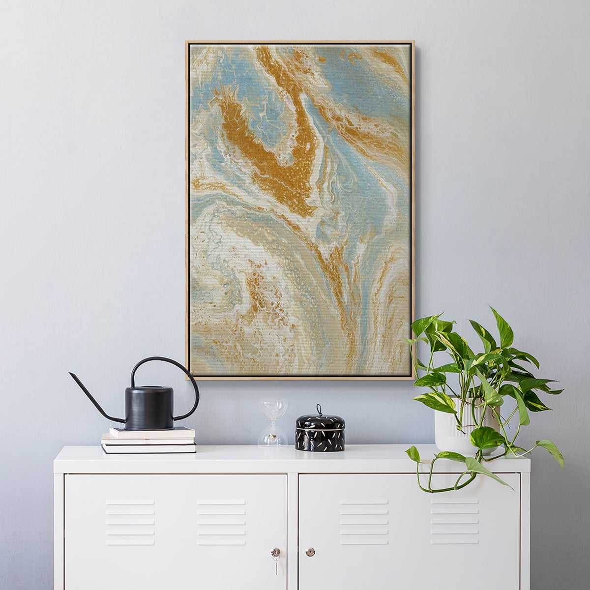 C41 Framed Premium Gallery Wrapped Canvas - Ready to Hang - 25 x 37 - Natural Wood Floating Frame