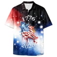 thumbnail image 5 of UngA USA 250th Anniversary Shirt, Men's 4th of July Shirt American Flag Button Up Tshirts Hawaiian Short Sleeve Party Shirt (Dark Blue,S), 5 of 6