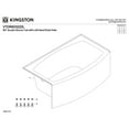 thumbnail image 3 of Aqua Eden VTDR603222L 60-Inch Acrylic Rectangular 3-Wall Alcove Tub, Left Hand Drain Hole in Glossy White, 3 of 6