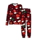 thumbnail image 2 of Conjuntos de blusas y camisas de cuello redondo y manga larga con estampado navideño para niños Camisa de manga larga con cuello redondo y cintura elástica Pantalones largos Conjunto de traje de casa, 2 of 6