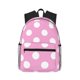 thumbnail image 1 of Easygdp Pink And White Polka Dot Mochila Casual para Portátil, Mochila para Escuela, Viajes, Negocios, 1 of 6