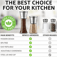 thumbnail image 7 of Salt and Pepper Grinder Set of 2, Adjustable Stainless Steel Glass Mills, 7 of 7