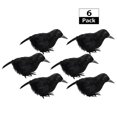 thumbnail image 2 of Topumt 6 Pack Halloween Black Feathered Crows, Halloween Fake Bird Decoration Halloween Ravens Decor Props, 2 of 6