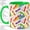 Green, variant on Rainbow Crayon Accent Mug, 11oz Ceramic Coffee Cup for Artists