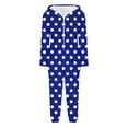 thumbnail image 5 of Fleece Lined Winter Sleepwear Romper, Women's Long Sleeve Hooded Jumpsuit Pajamas, Warm Casual Lounge Wear, Cozy One Piece Pajama Set, Christmas Gifts for Women | CSEONE,Blue L, 5 of 9