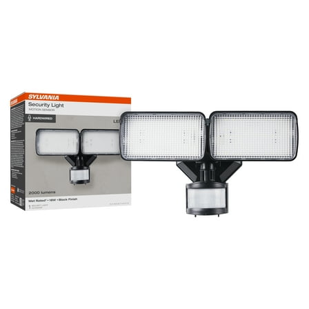SYLVANIA 18W Security LED Light with Motion Sensor, Hardwired, 2000 Lms, Wet Rated, 5000K, Daylight - 1 PK