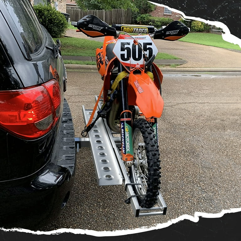 Mockins 73 Steel Dirt Bike Rack Hitch Mount Hauler Ramp Rust Proofed Hitch Carrier 500 lbs Support Walmart