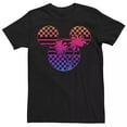 thumbnail image 1 of Disney'S Mickey Mouse Gradient Checker Palm Tree Black T-Shirt All size S-3XL, 1 of 4