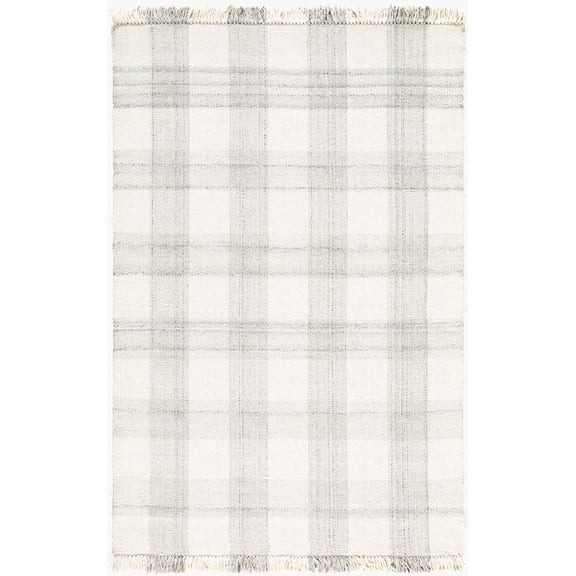 Hauteloom Elidia Wool Living Room, Bedroom Area Rug - Bohemian, Transitional - Ivory, Dove Gray, Charcoal - 2' x 3'