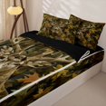 thumbnail image 3 of Castle Fairy Vintage Fall Maple Surround Deer Zipper Full Size Comforter Sets with Fitted Sheet and 2 Pillowcases for Boys,Mixed Tone Autumn Leaf Woodland Zipper Bedding Set,Reversible,4pcs, 3 of 6