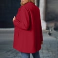 thumbnail image 4 of FDGIU Women's Stand Collar Button Front Mid Length Coat, Long Sleeve Relaxed Warm Outer Jacket with Side Pockets for Fall Winter Casual Daily Layering, 4 of 8