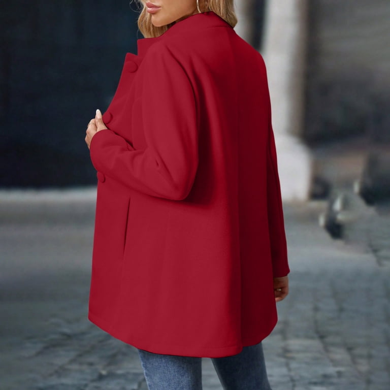 Zynoxe Coat Jacket for Women With Side Pockets Elegant High Stand