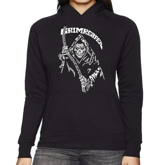 Women's Word Art Hooded Sweatshirt - Grim Reaper