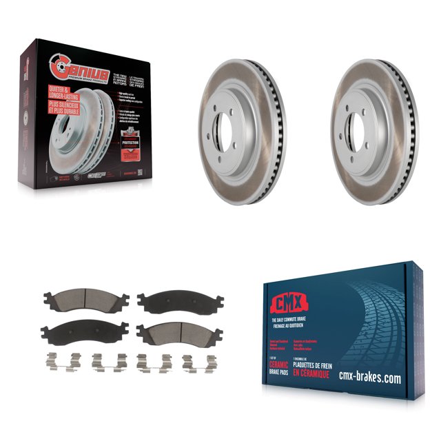 Transit Auto Front Coated Disc Brake Rotors and Ceramic Pads Kit for Car Ford Explorer Sport Trac Mercury Mountaineer KGC-100548