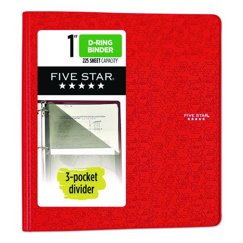 1" Plastic Binder, 3 Rings, 1" Capacity, 11 x 8.5, Randomly Assorted Color | Bundle of 5