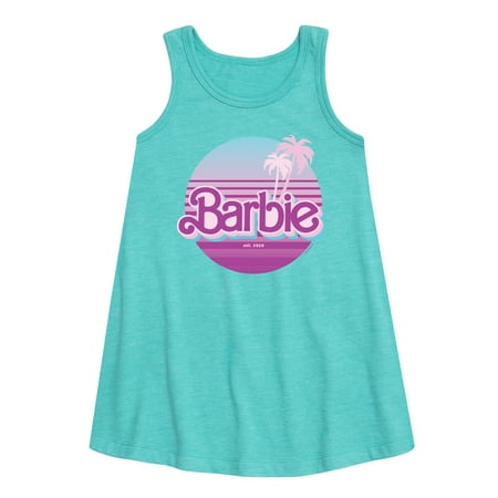 

Barbie - Palm Trees - 90 s Retro Style - Toddler and Youth Girls A-line Dress