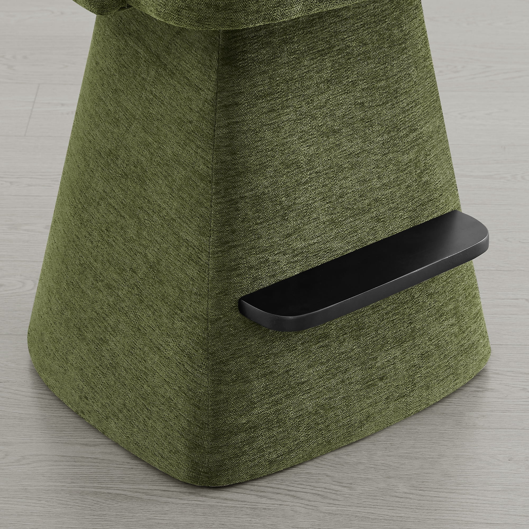 Spruce & Spring 26" Counter Height Swivel Bar Stools with Arms, Upholstered Chenille Seat & Back for Kitchen Island & Home Bar, Green Fabric