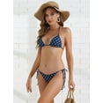 thumbnail image 4 of DARING DIVA Women's Polka Dots Halter Bikini Sets X-Small Blue, 4 of 6