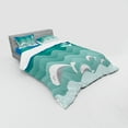 thumbnail image 2 of Ambesonne Colorful Bedding Set 4 Pcs, Nautical Paper Boat, Queen, Blue Sea Green White, 2 of 2