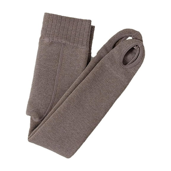 FAOWME Winter Solid Color Padded Tights For Child Leggings For Girls Warm Leggings Thermal Pantyhose Brown 9-12 Years