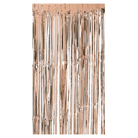 Gold Wall Covering 100 * 200cm Metallic Foil Fringe Curtain Tinsel Shimmer Window Door Curtain Wall Backdrop Panel Decoration for Wedding Christmas Party--Rose Gold ()
