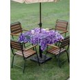 thumbnail image 5 of Square Outdoor Tablecloth with Umbrella Hole Lavender Botanical Art Outside Table Cloth Waterproof Patio Table Cover Verdant Flower Purple Zipper Tablecloths for Picnic Party Camping 54x54 Inch, 5 of 8