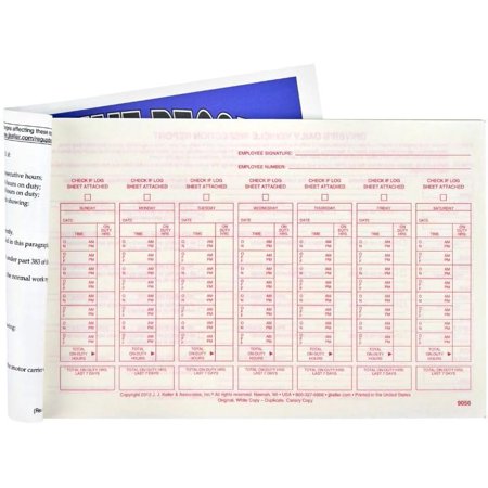 Driver Exemption Log Book 10-pk. with Simplified Driver Vehicle Inspection Report for Short-Haul Operations - Book Format, 2-Ply with Carbon, 8.5" x 5.5", 18 Sets of Forms Per Book