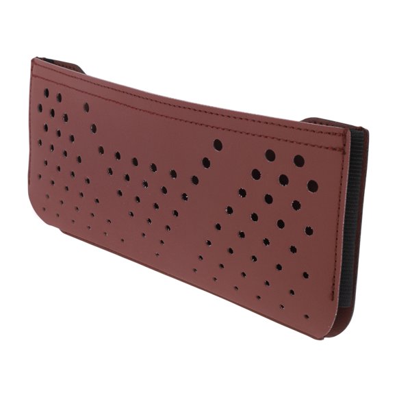 Estuche para Gafas de Sol de Coche Unique Bargains Soporte Universal para Gafas de Sol de Cuero Burdeos 24x10cm