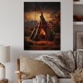 thumbnail image 2 of Designart "Embracing Tradition Orange Native Tipi Heritage I" Cityscapes Print on Natural Pine Wood, 2 of 5