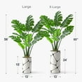 thumbnail image 4 of Artificial Tree in Geometric Pattern Planter, Fake Monstera Silk Tree for Indoor and Outdoor Home Decoration - 65" Overall Tall (Plant Pot Plus Tree), 4 of 5