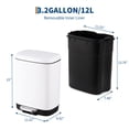 thumbnail image 2 of Stainless Steel Trash Can, 3.2 Gallon Lid, Soft Closing Pedal, Fingerprint Resistant, Durable, Suitable for Kitchen Bathroom Trash Can, 2 of 10