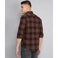 thumbnail image 7 of TryBuy Premium Exclusive Brown Black Cotton Casual Checks Shirt for Men, 7 of 7