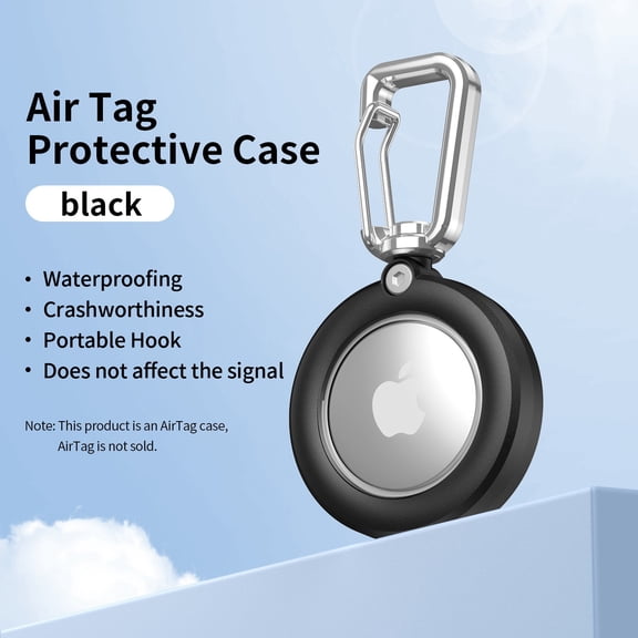 SENHAWK IPX8 Full Sealed Waterproof AirTag Keychain Case, 360° Shockproof Hard Shell Holder with Metal Carabiner, Compatible with Apple AirTag for Keys, Pet Collars, Luggage & Backpack