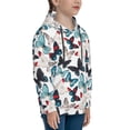thumbnail image 3 of Uemuo Butterfly Pattern Hooded Sweatshirt for Youth Pullover with Kangaroo Pocket Trendy youth sweatshirt Casual Hoodie for Boys and Girls-Small, 3 of 6