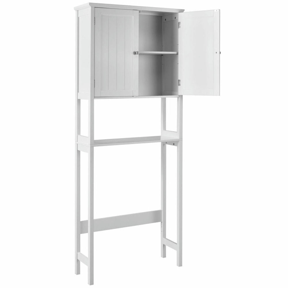 Finihen Toilet Storage Cabinet, Bathroom Cabinet Organizer, Over The Toilet Bathroom Storage Space Saver with Shelf, for Bathroom, White