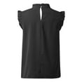 thumbnail image 4 of MIXUE Summer Solid Color Crew Neck Sleeveless Vest Fashion Casual Camisole T Shirts Holiday Wear,Black,M, 4 of 6