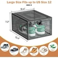 thumbnail image 5 of OKENTEN Thicken & Sturdy 10 Pack Shoe Organizer Stackable,Shoe Containers for Sport Sneaker Display,Upgraded Sturdy Shoe Storage Box,Plastic Shoe Box,Black, 5 of 7