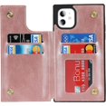 thumbnail image 3 of for iPhone 11 Luxury PU Leather Case with Card Holder,[3 Card Slots],Double Magnetic Clasp Stand Function Back Wallet Case Flip Durable Protective Case for iPhone 11 6.1",Rosegold, 3 of 15