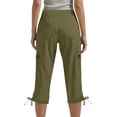 thumbnail image 4 of Cargo Capris for Women Summer Casual High Waisted Hiking Cropped Pants with Pockets, Comfy Daily Wear, 4 of 5